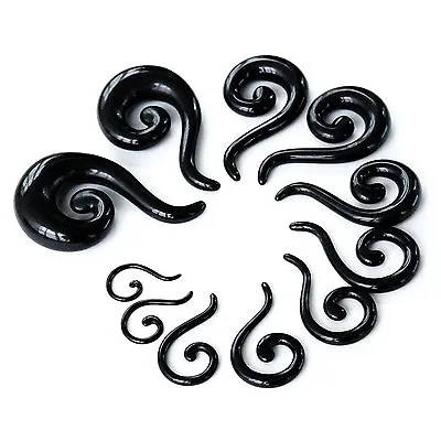 £2.25 • Buy Acrylic Hanger Question Spiral Hanger Ear Taper, Ear Stretchers 1.6mm-10mm Black