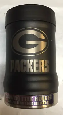 $14.95 • Buy Green Bay Packers NFL Stainless Steel Stealth Vacuum Insulated Can Holder BLACK