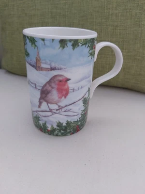 £10 • Buy Past Times   Chrisrmas Robins  Fine Bone China Mug. Oxford England. 10.5cm Tall