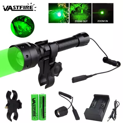 Hunting Green Light LED Flashlight Night Torch 1200Yards Battery Coyote Varmint • $39.99