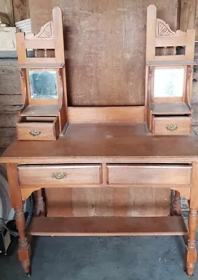 $125 • Buy Antique Timber Washstand In Need Of Help, No Center Mirror See Photos For More.
