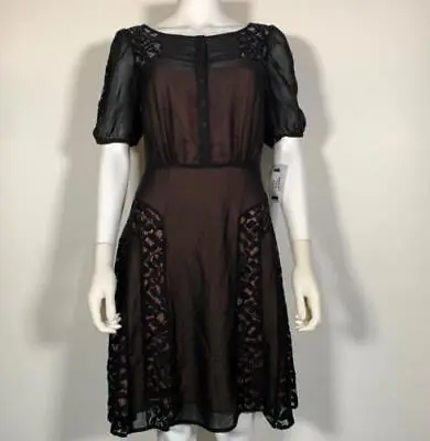 French Connection Dress Black Sheer Lined Women Sz 4 NEW NWOT 210 • $49.50