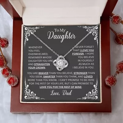 To My Daughter Necklace Gift From Dad Daughter Love Knot Necklace Mothers Day • $19.99