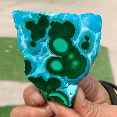 227G Natural Chrysocolla/Malachite Transparent Cluster Rough Mineral Sample • $7.16