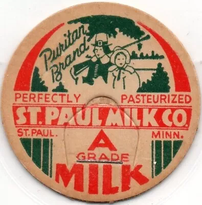 Milk Bottle Cap - St. Paul Milk Co. - St. Paul Minnesota - Puritan Brand • $6.55