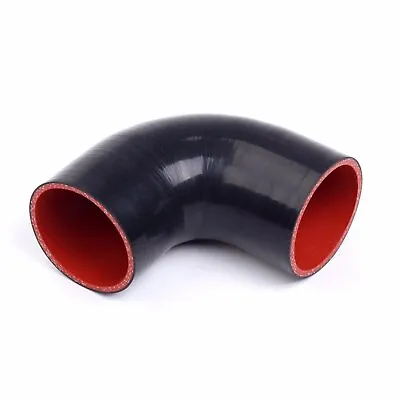 2.5 -2.5  90 Degree Elbow Silicone Hose Coupler 63mm Intercooler Pipe Black-Red • $9.88