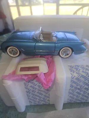 1955 Chevrolet Corvette Convertible Blue By FRANKLIN Mint 1:24 Scale • $21.50