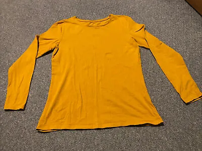 Ladies Mustard Colour Long Sleeve Top From Primark  Medium 12-14 • £1.49