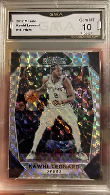 Kawhi Leonard Prizm Silver Mosaic 2017-18 Refractor Gem Mint 10 SP MVP Clippers • $39.99