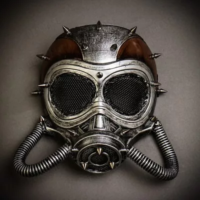 Steampunk Spike Full Face Gas Skull Mask Costume Halloween Cosplay Accessories • $27.95