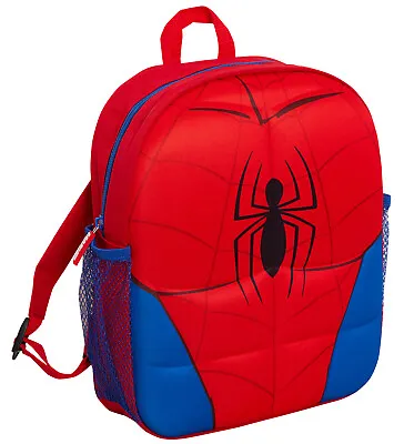 Marvel Spiderman Backpack 3D Plush Travel School Rucksack Boys Lunch Bag Kids • £14.95