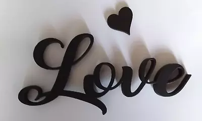 SMALL Wooden Love Sign With Heart Home Decor Plaque Craft Art • £2.50