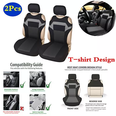 £19.32 • Buy T-shirt Design Front Seat Cover Protector Cushions Interior Accessories For Car