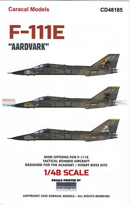 CARCD48185 1:48 Caracal Models Decals - F-111E Aardvark • $20.39