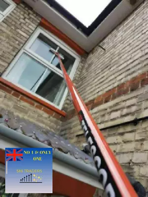 £15.39 • Buy Extra Long Window Cleaning Kit Extendable Telescopic Squeegee Glass Cleaner-Pole