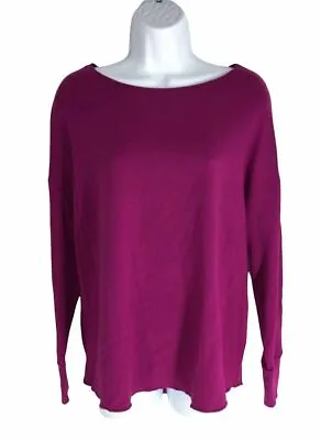$138 Majestic Paris Women's Solid Pink Long Sleeve Boat Neck T-Shirt Top Size 2 • $38.78