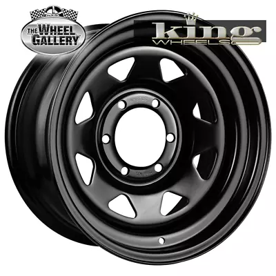 Set Of  King Terra Black 17x10 6/139.7 -44N Satin Black Steel Wheels • $716