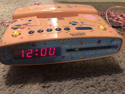 Vintage Girl Talk Phone Radio Alarm Clock 80’s Bedroom Pink Works • $35