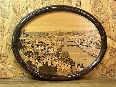 Pyrography On Wood Signed Boli Frame View On Epinal Art Deco Era Spindler • $68.30