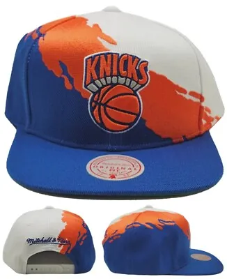 New York Knicks New Mitchell & Ness Paintbrush Blue Orange Era Snapback Hat Cap • $28.69