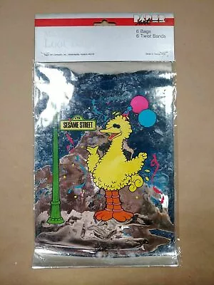 Sesame Street Big Bird Metallic Loot Bag Vintage New Old Stock 80s Muppets S-1C • £9.65