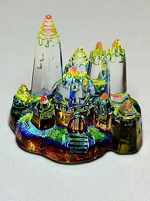 Vtg German Cut Crystal Miniature Castle Palace Rainbow Of Colors Prism 1.5” • $59.99