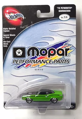 Hot Wheels Mopar Performance Parts '70 Plymouth Barracuda Cuda AAR Green • $15.84