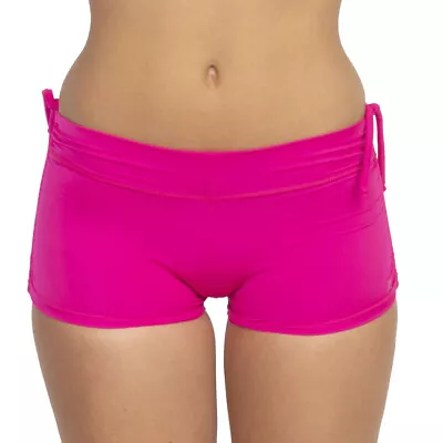 NEW Eco Friendly Cheeky Adjustable Length Tie Side Stretch Hot Yoga Shorts NWT • $39.99