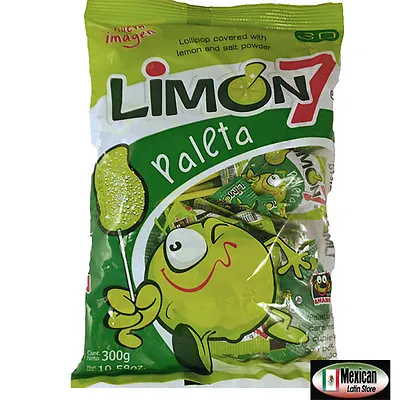 Paleta (Lollipop) Limon 7 Salt And Limon Powder Mexican Candy 10oz-30pcs Bag • $10.99