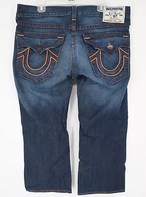 True Religion Jeans Mens 36 Blue Denim Relaxed Bootcut USA Made 36x26 • $37.46