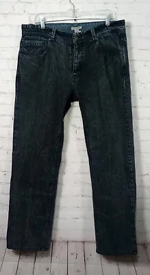 Carbon 2 Cobalt Button Fly Jeans Men's 36x30 Straight Leg Black Acid Wash • $24.30