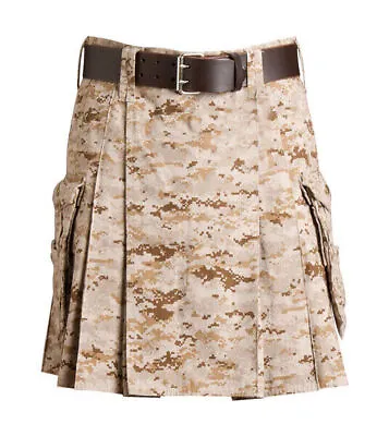 Scottish Desert Survival Camo Tactical Utility Kilt For Men Size 28 To 50  • $94.03