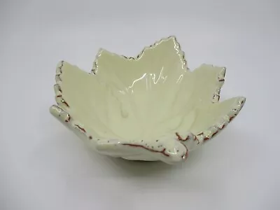 VIETRI CREMA GRAPE LEAF-SHAPED BOWL - 6 3/4  X 2 1/2    0711F • $54.98