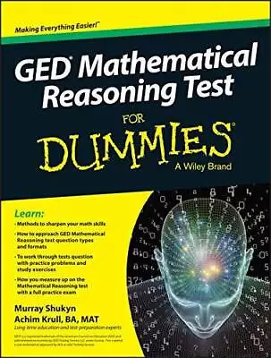 GED Mathematical Reasoning Test For Dummies - Paperback - VERY GOOD • $17.70