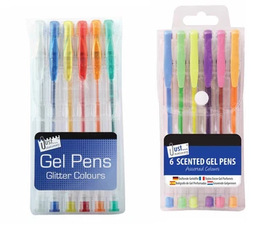 £2.49 • Buy Gel Pens 6 Pack Glitter Scented Neon Colours Back To School Crafts Drawing