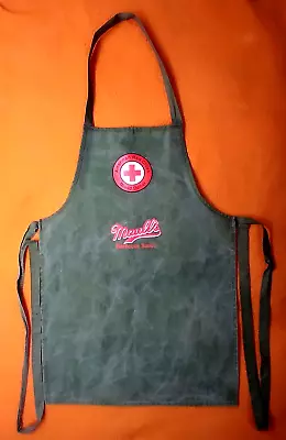 Vintage American Red Cross Olive Green Apron Recognizing Maull's Barbecue Sauce • $35