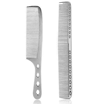 2 Pcs Stainless Steel Hair Combs Anti Static Styling Comb Hairdressing Barber • $10.83