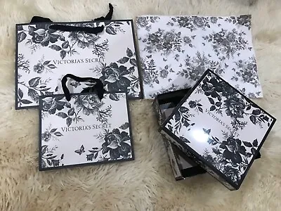 Victoria Secret Limited Floral Set Shopping Gift Bags & Box & Bunny Tissue Paper • $21.80