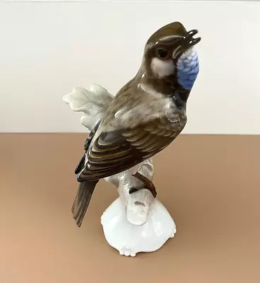 Rosenthal Germany Porcelain Bird Blue& Brown Figurine- Handgemalt #576 • $95