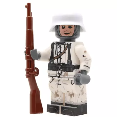 United Bricks WW2 Military Building Minifigure German Winter Soldier Kar98K • $40.16