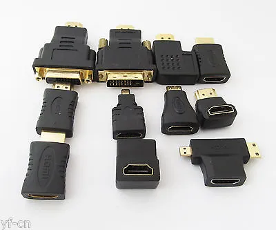 5pcs Multi-type HDMI Male Female DVI-D Converter Adapters Gold Plated • $8.41