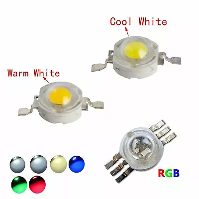 LED COB Chip 1W 3W 5W 3V Bead PCB White Warm Blue Green Red RGB High Power Bulbs • $5.12