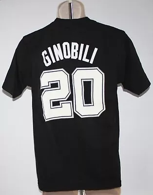 NBA San Antonio Spurs Manu Ginobili #20 Adidas Men's Small Black T Shirt • $24.95