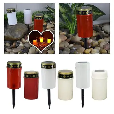 Solar Candle Light IP65 Waterproof Memorial Lamp For Garden • £5.92