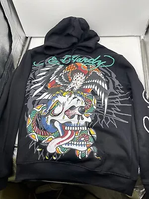 NWT Ed Hardy Hoodie Black Dragon Tiger Tattoo Pullover Y2K Men Medium M • $39.99