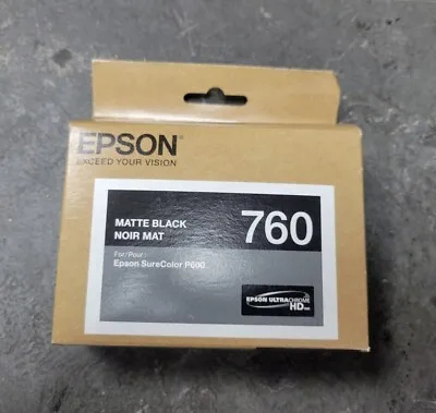Epson T760820 Genuine Ink Cartridge Epson 760 Matte Black In Box 2016 Exp. • $18.99