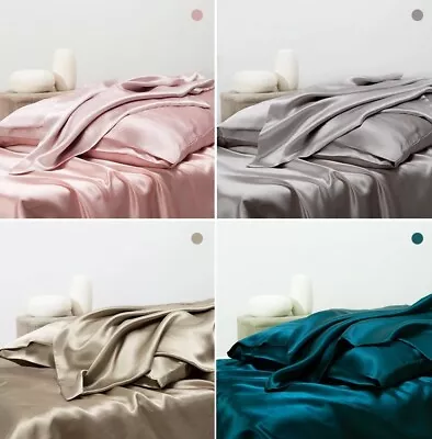 CARLTY'S Silk Pillowcases-100% Pure Mulberry Silk-25 Momme-Premium Silk-Grade 6A • £33.99