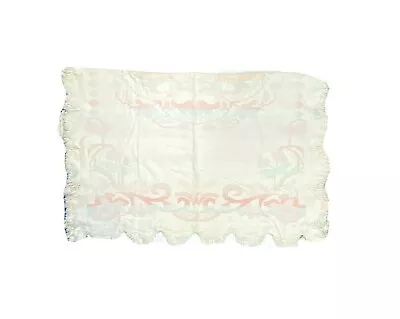 Vintage Navajo Woven Throw Blanket Pink Orange White Native Yei Kantha Stripe • $140