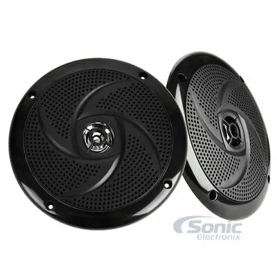 2) Belva BMS65SB 6.5  Shallow 4 Ohm Marine Boat Audio Speakers - Black • $33.99