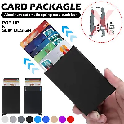 £6.49 • Buy RFID Protection Automatic Popup Bank Credit Business ID Card Holder Case Wallet